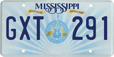 MS license plate GXT291