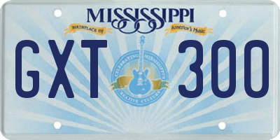 MS license plate GXT300