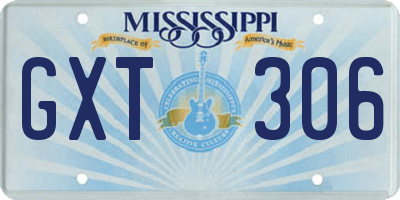 MS license plate GXT306