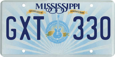 MS license plate GXT330