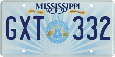 MS license plate GXT332