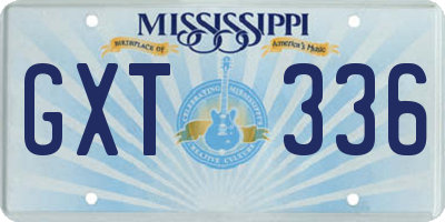 MS license plate GXT336
