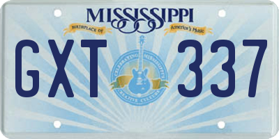 MS license plate GXT337