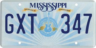 MS license plate GXT347