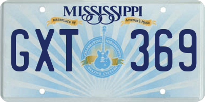 MS license plate GXT369