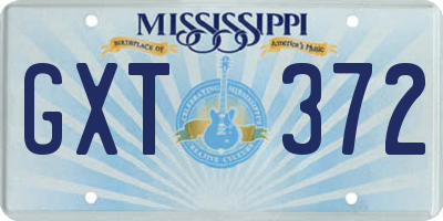MS license plate GXT372