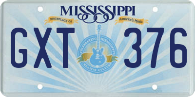 MS license plate GXT376