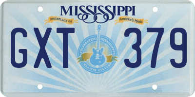 MS license plate GXT379