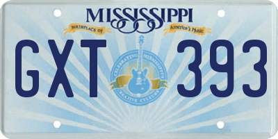MS license plate GXT393