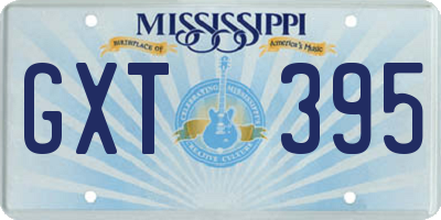 MS license plate GXT395
