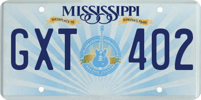 MS license plate GXT402
