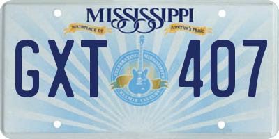 MS license plate GXT407