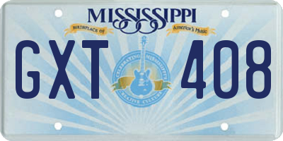 MS license plate GXT408