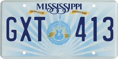 MS license plate GXT413