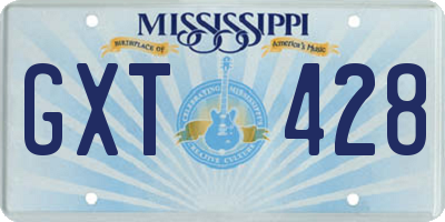 MS license plate GXT428