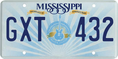 MS license plate GXT432