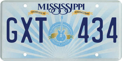 MS license plate GXT434