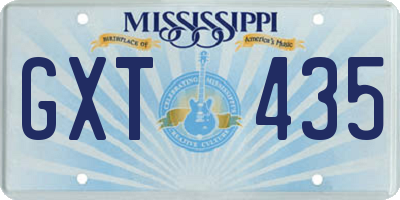 MS license plate GXT435