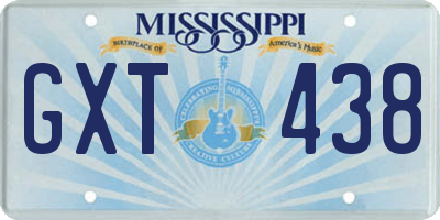 MS license plate GXT438