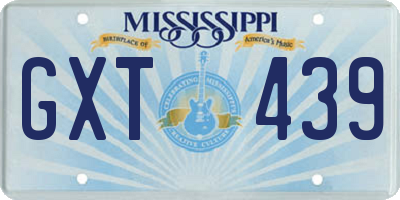 MS license plate GXT439