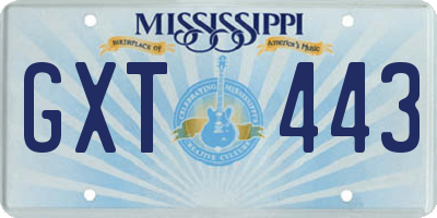 MS license plate GXT443