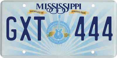 MS license plate GXT444