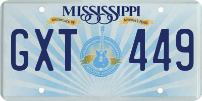 MS license plate GXT449