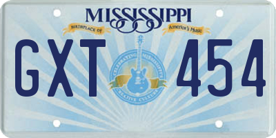 MS license plate GXT454