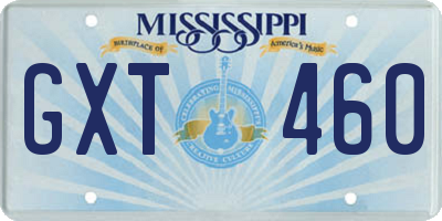 MS license plate GXT460