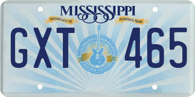 MS license plate GXT465