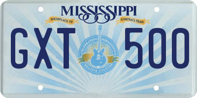 MS license plate GXT500