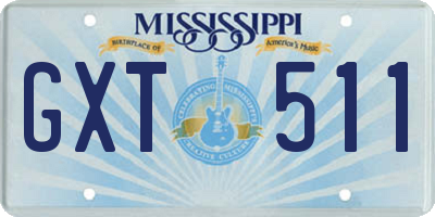 MS license plate GXT511