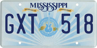 MS license plate GXT518