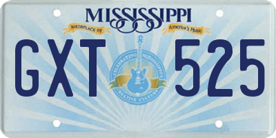 MS license plate GXT525