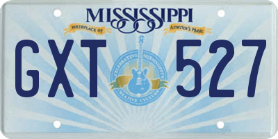 MS license plate GXT527
