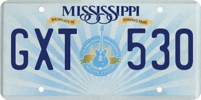 MS license plate GXT530