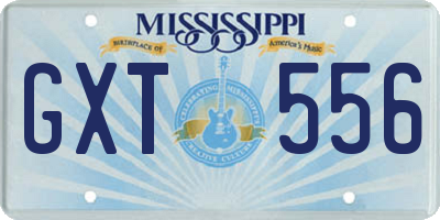 MS license plate GXT556