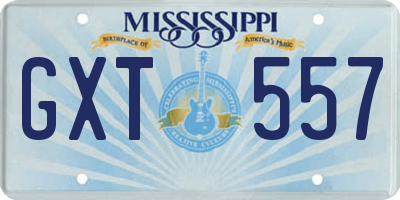 MS license plate GXT557