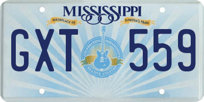 MS license plate GXT559