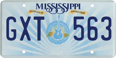 MS license plate GXT563