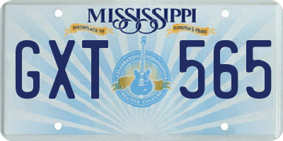MS license plate GXT565
