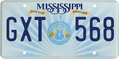 MS license plate GXT568