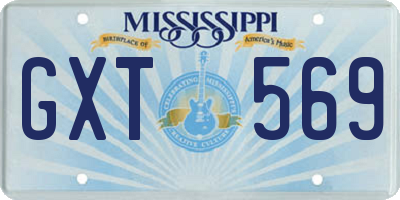 MS license plate GXT569