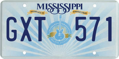 MS license plate GXT571