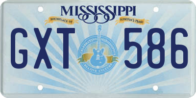 MS license plate GXT586