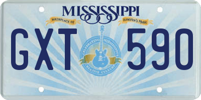 MS license plate GXT590