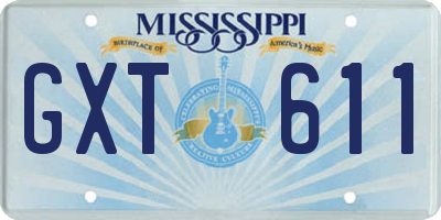 MS license plate GXT611