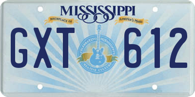 MS license plate GXT612