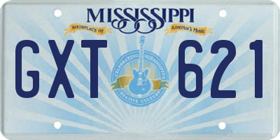 MS license plate GXT621