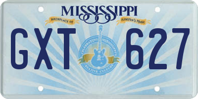 MS license plate GXT627